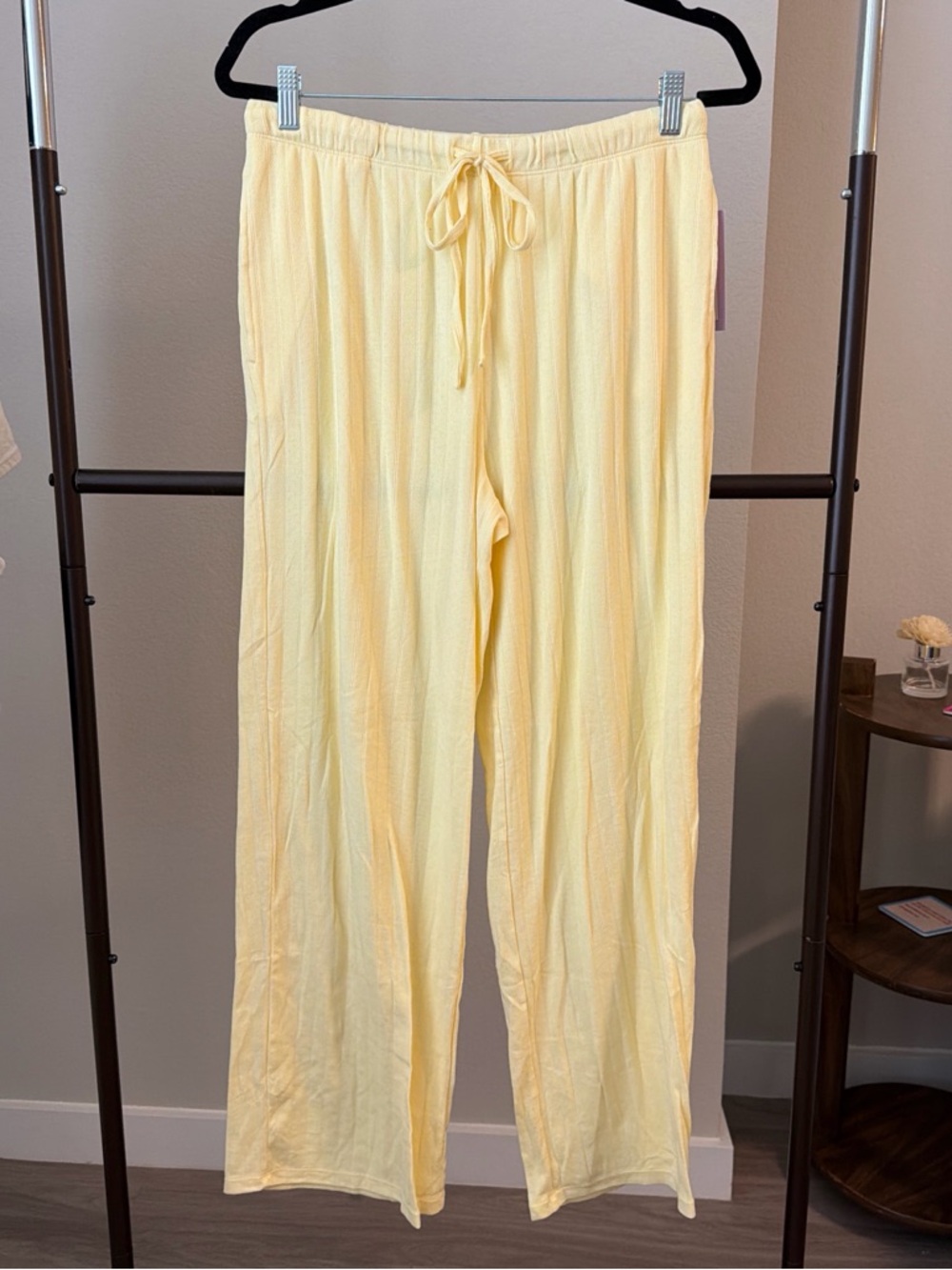 Women's Soft Drawstring Pajama Pants - Light Yellow